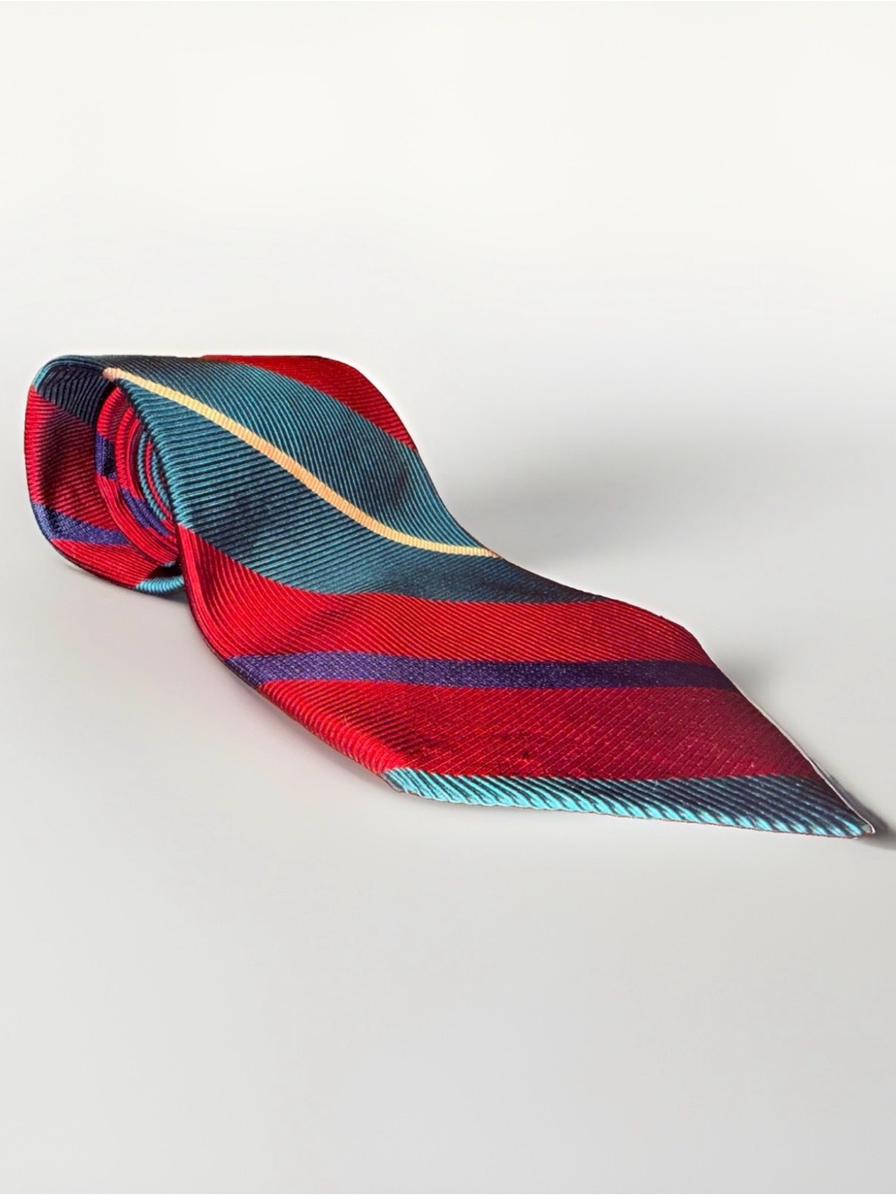100% textured silk 58” striped tie
